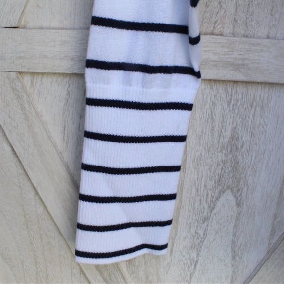 Lilly Pulitzer White/Navy Striped Crestwood V-Neck Pullover Sweater w/Coolmax XS - Picture 13 of 16